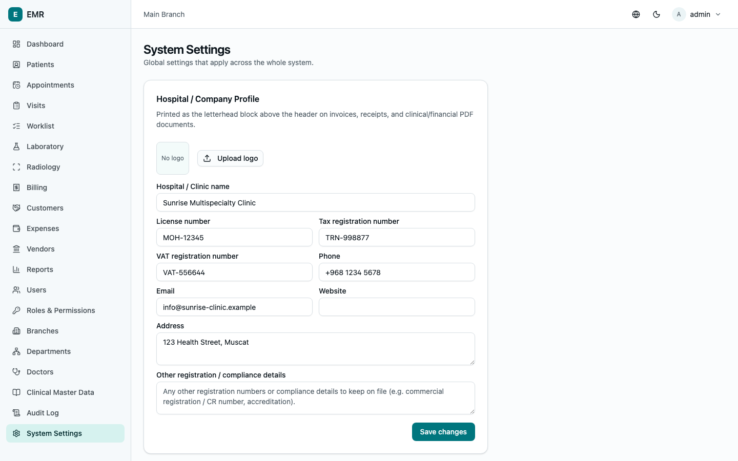System settings