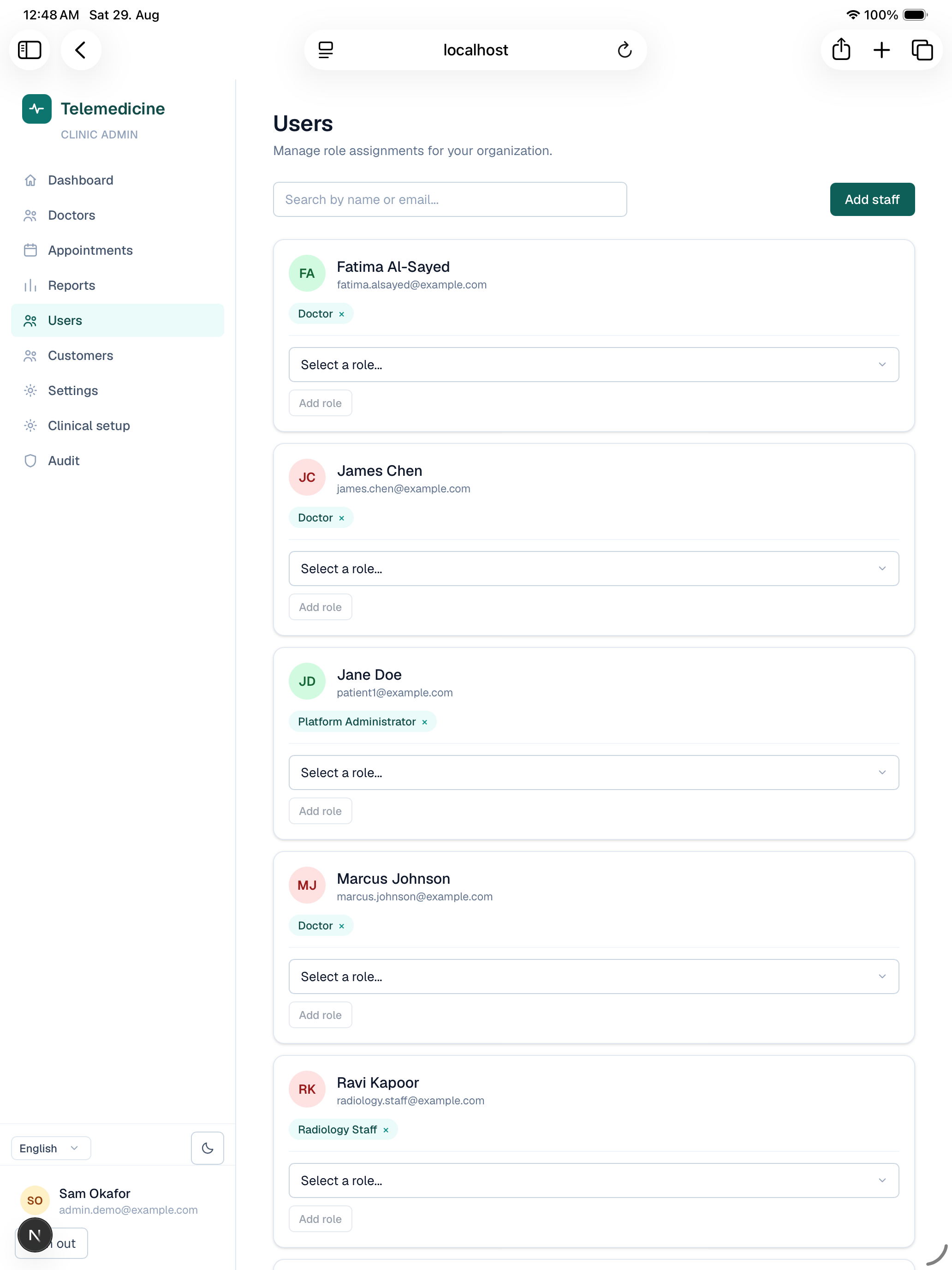 Users and roles