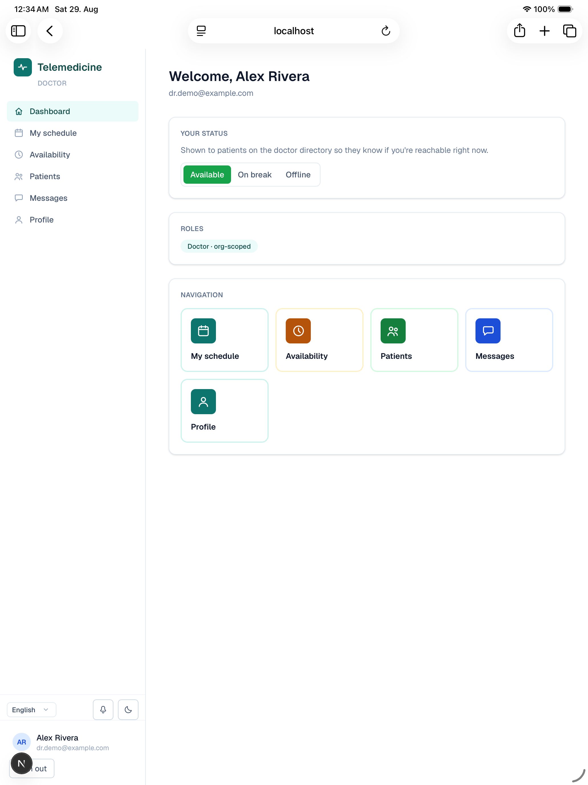 Doctor dashboard